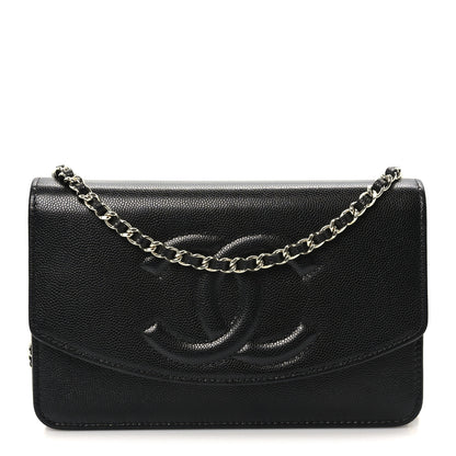 Chanel Caviar Timeless CC Wallet On Chain WOC Black 1 of 10