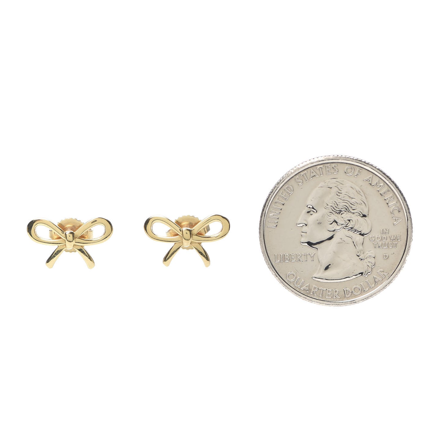 18K Yellow Gold Bow Earrings