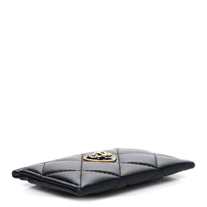 Chanel Lambskin Plexiglass Quilted Coco Love Card Holder Black 4 of 8