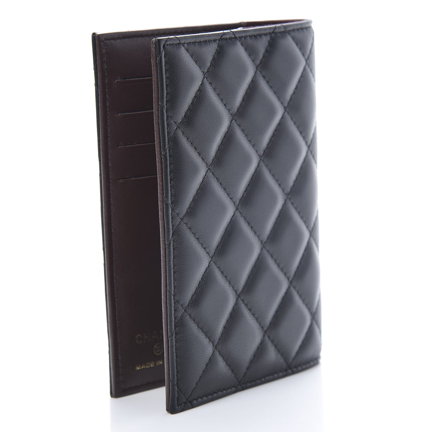 Chanel Lambskin Quilted Passport Holder Black 3 of 8