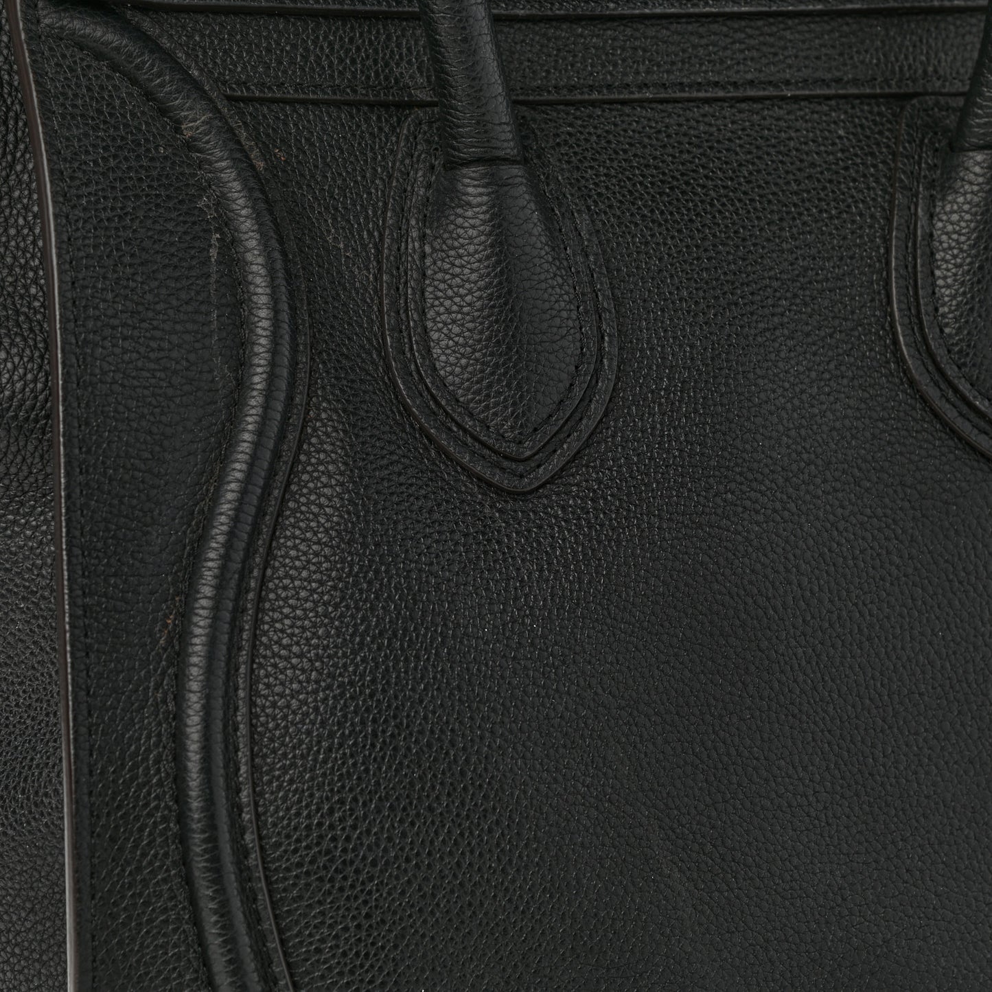 Drummed Calfskin Mini Luggage Black
