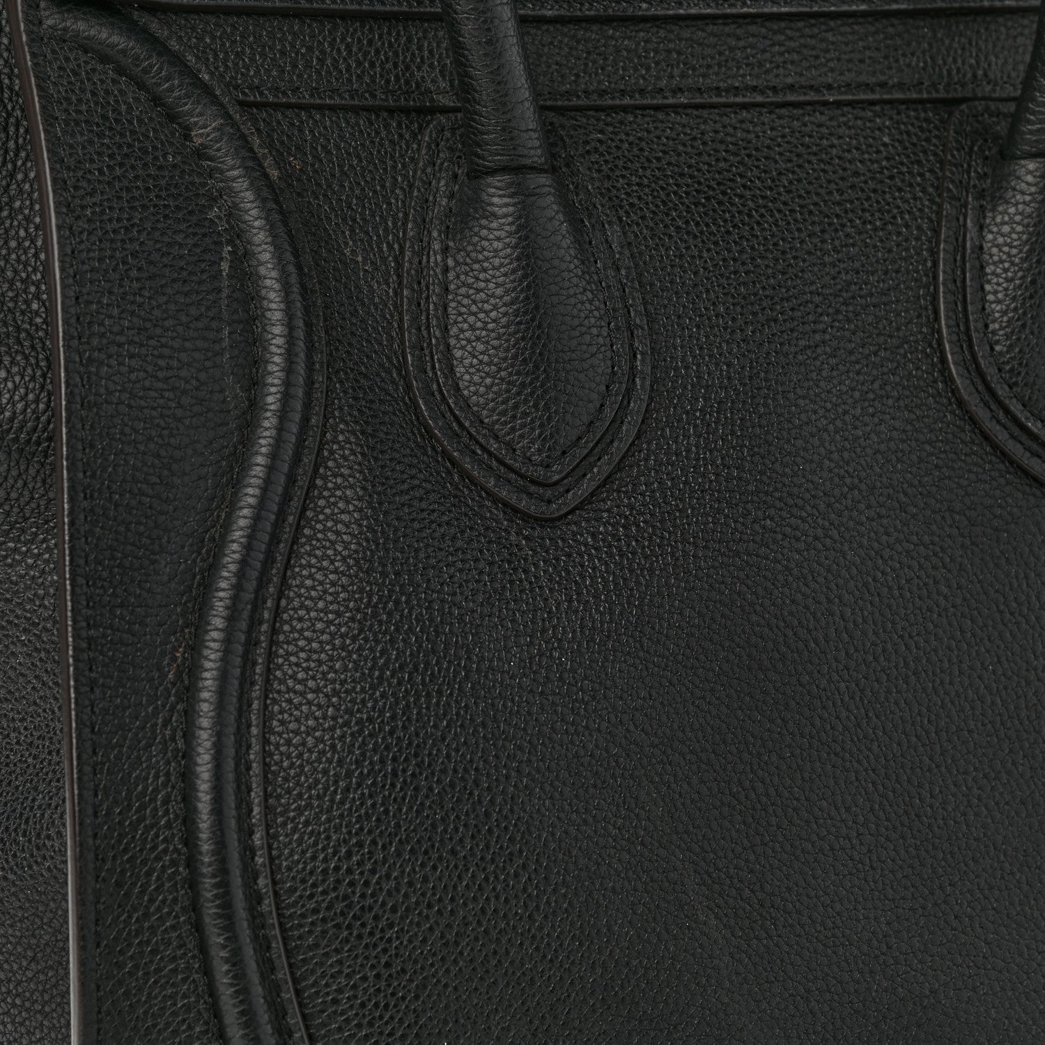 Celine Drummed Calfskin Mini Luggage Black 13 of 15
