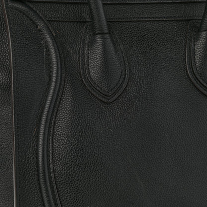 Celine Drummed Calfskin Mini Luggage Black 13 of 15