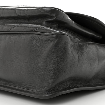 Saint Laurent Crinkled Calfskin Matelasse Monogram Medium Niki Chain Satchel Fog 10 of 11