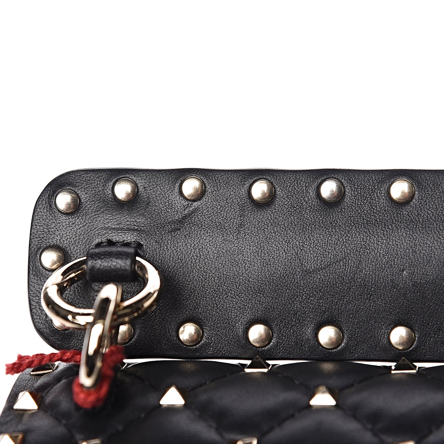 Lambskin VLTN Print Medium Rockstud Spike Shoulder Bag Black