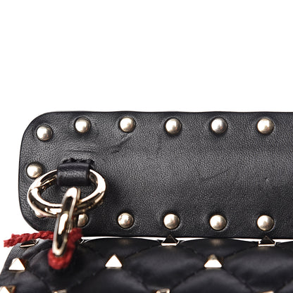 Valentino Garavani Lambskin VLTN Print Medium Rockstud Spike Shoulder Bag Black 13 of 16