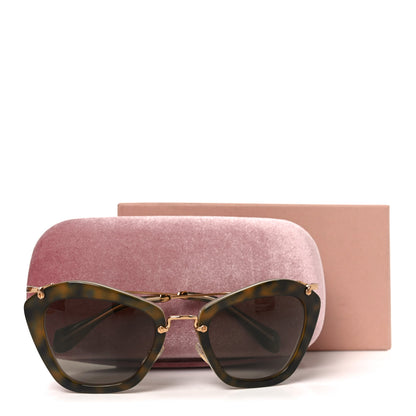 Miu Miu Acetate Metal Cat Eye Sunglasses SMU10N Tortoise 7 of 7