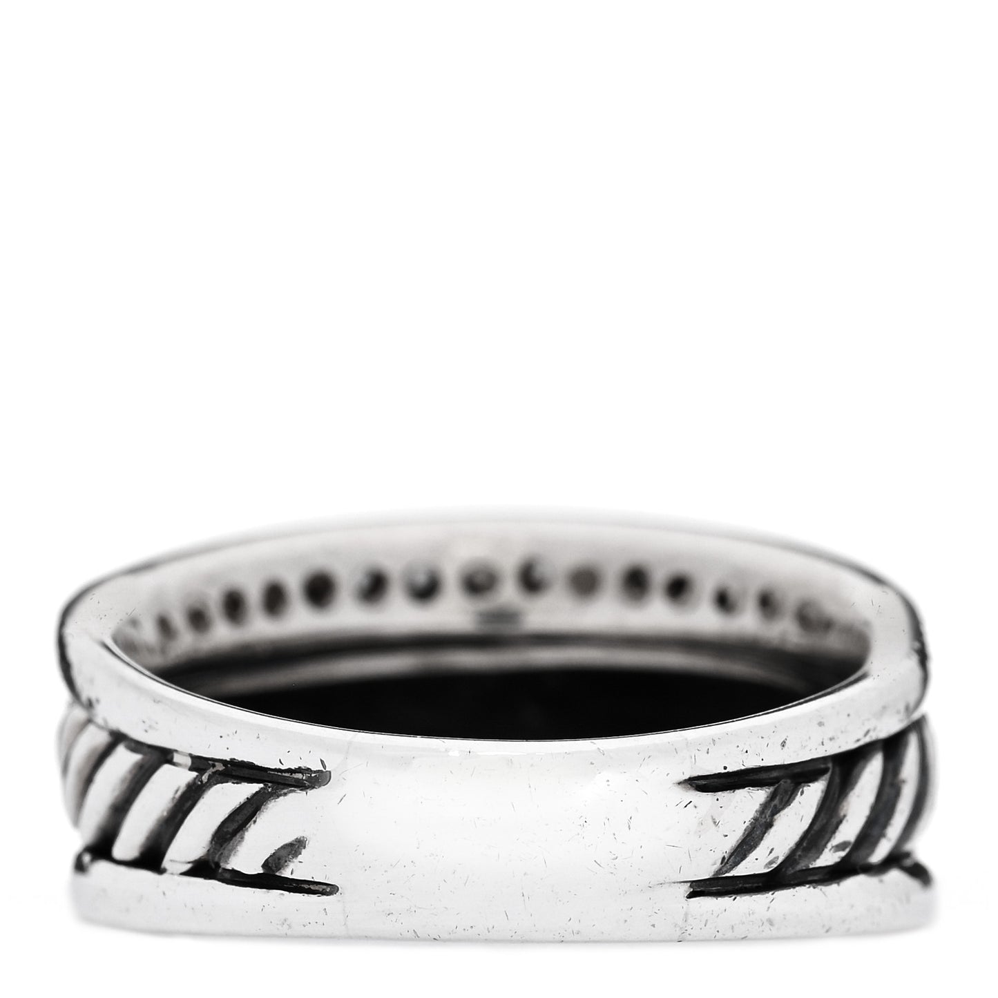 Sterling Silver Diamond Cable Band Ring 52 6