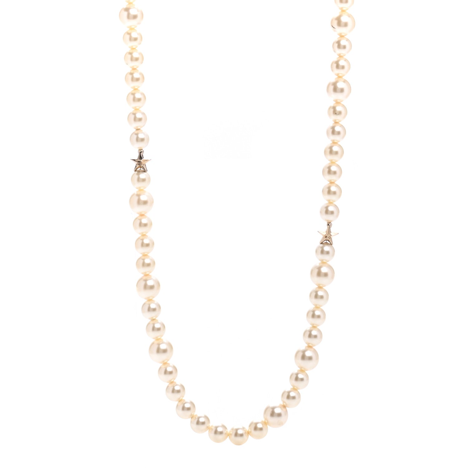 Chanel Pearl CC Star Necklace Light Gold 1 of 5