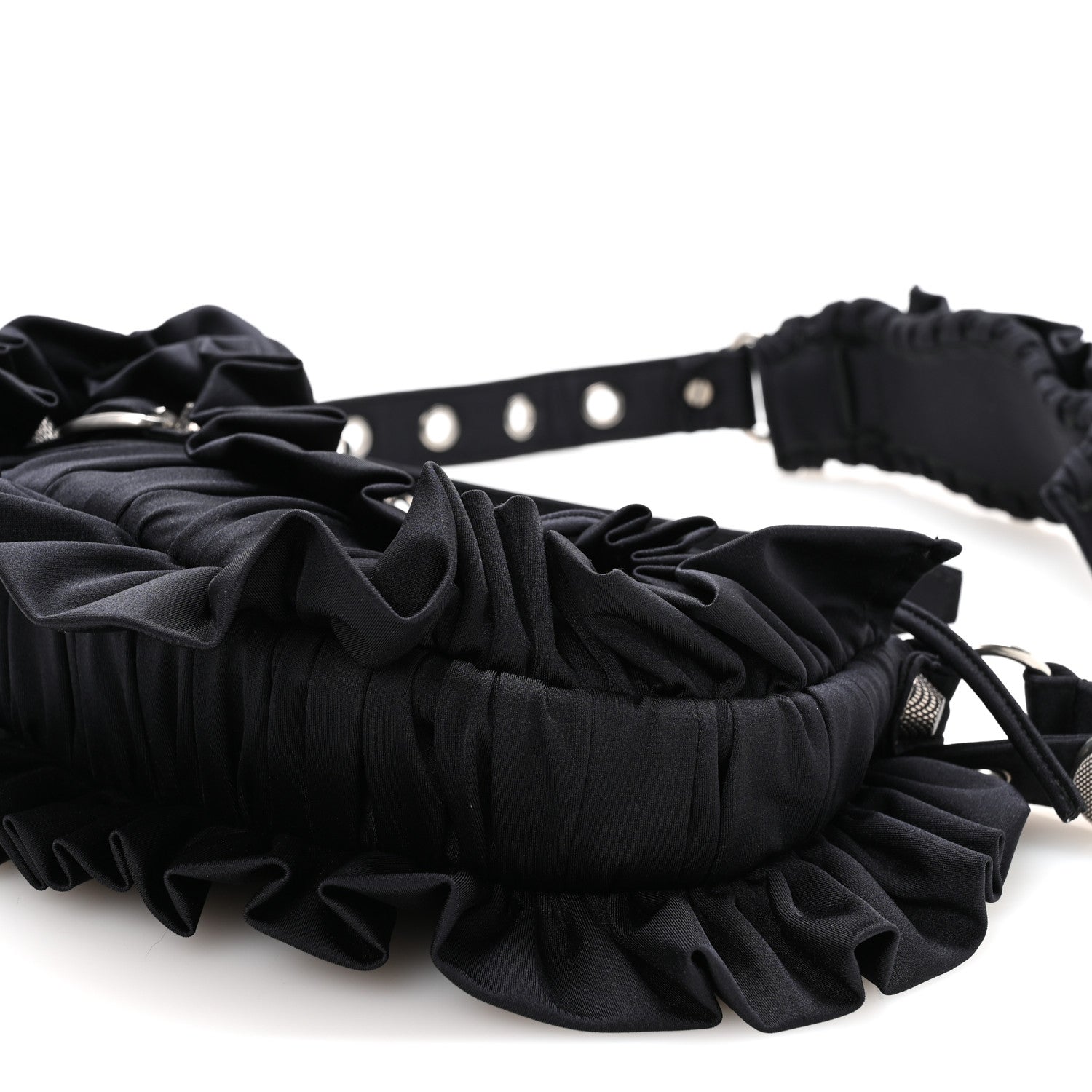 Balenciaga Ruffled Jersey Le Cagole Shoulder Bag XS Black 11 of 11