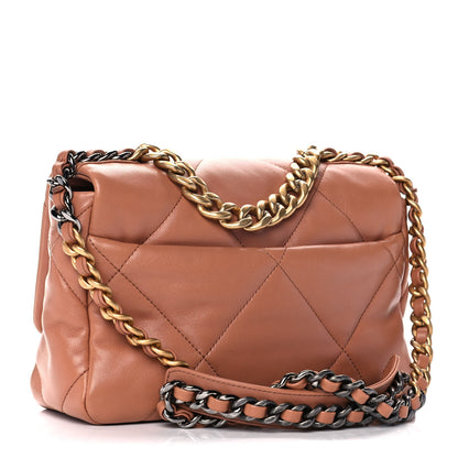 Chanel Lambskin Quilted Medium Chanel 19 Flap Brown 3 of 11