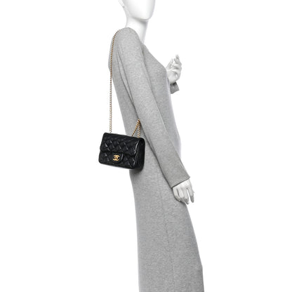 Chanel Lambskin Quilted Mini Sweet Camellia Flap Black 2 of 11
