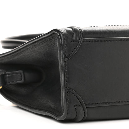 Celine Smooth Calfskin Nano Luggage Black 5 of 10