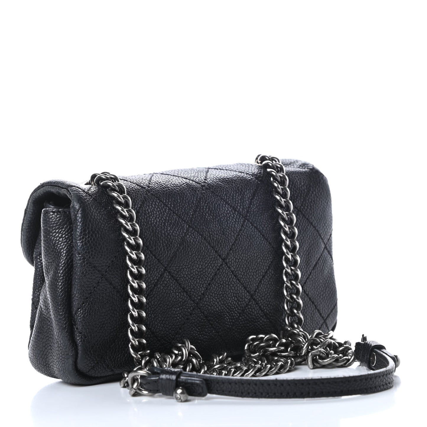 Caviar Quilted Mini Simply CC Flap Black