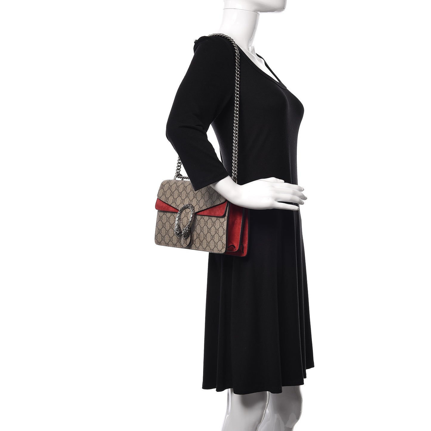 GG Supreme Monogram Small Dionysus Shoulder Bag Red