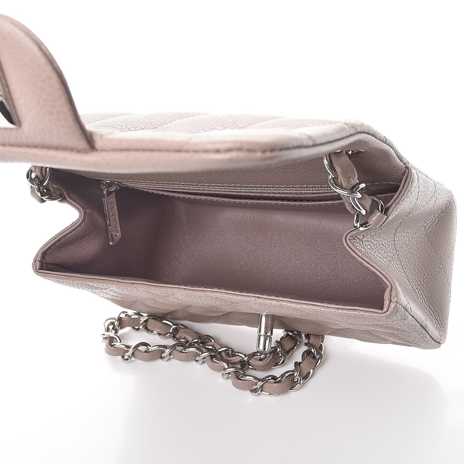 Chanel Caviar Quilted Mini Square Flap Taupe 5 of 7