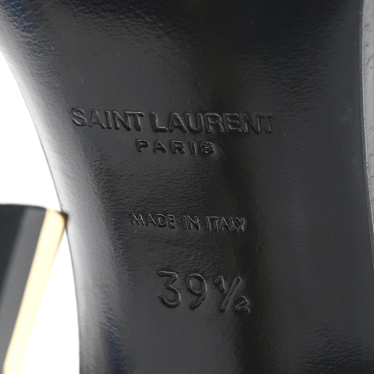Patent Calfskin Opyum 110 Sandals 39.5 Black Gold
