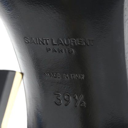 Saint Laurent Patent Calfskin Opyum 110 Sandals 39.5 Black Gold 7 of 9
