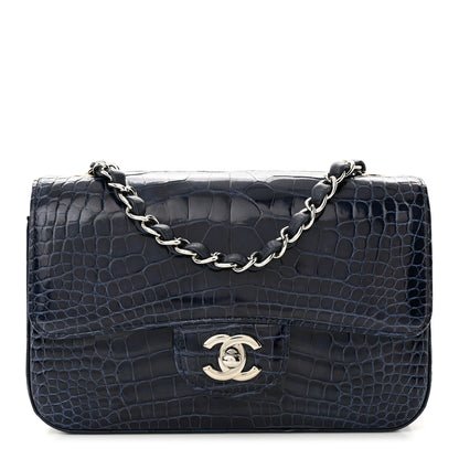Chanel Shiny Alligator Mini Rectangular Flap Blue 1 of 10