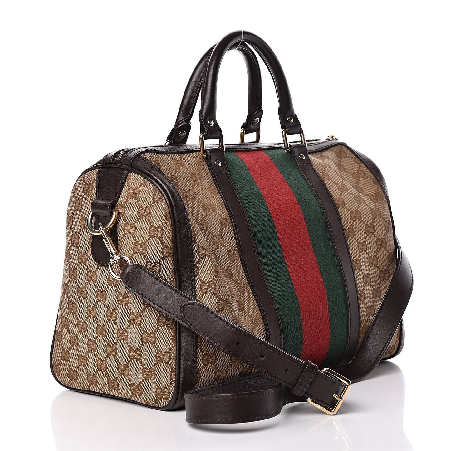 Monogram Vintage Web Medium Boston Dark Brown