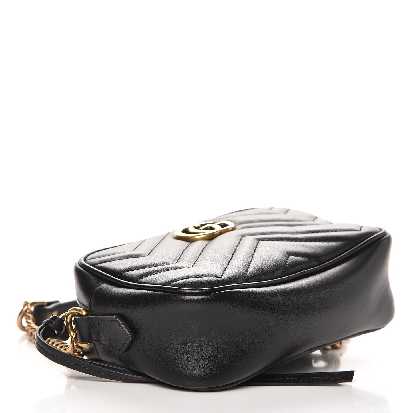 Calfskin Matelasse Mini GG Marmont Chain Shoulder Bag Black