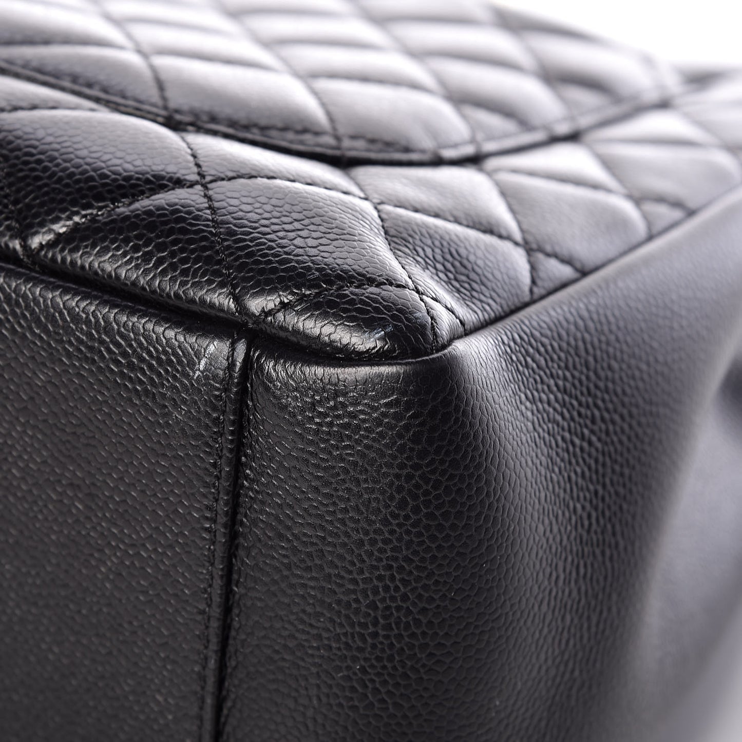 Caviar Quilted Grand Shopping Tote GST Black