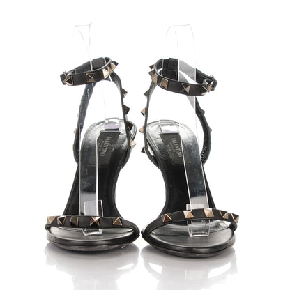 Valentino Garavani Nappa Rockstud Ankle Strap 100mm Sandals 36.5 Black 2 of 7