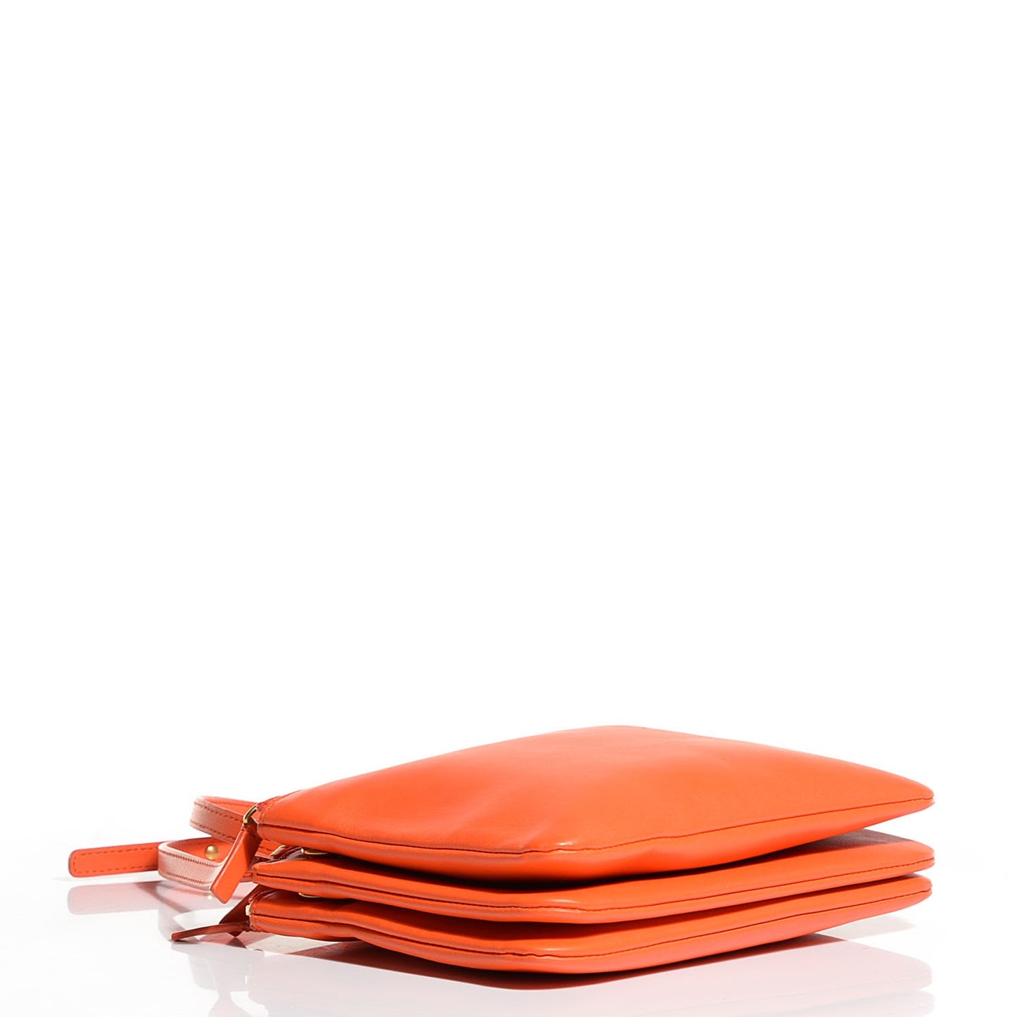 Lambskin Small Trio Crossbody Bag Bright Orange