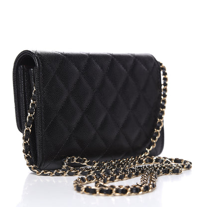 Chanel Caviar Quilted Classic Clutch With Chain Black 2 of 9