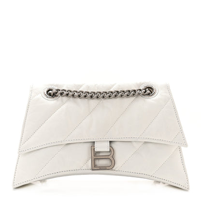 Balenciaga Crushed Calfskin Quilted Small Crush Chain Bag Optic White 1 of 10