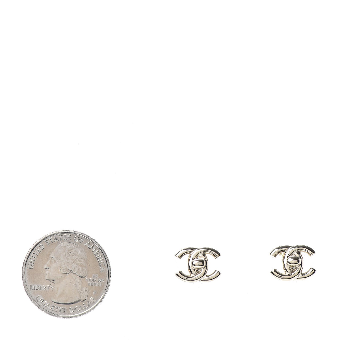 Metal CC Turnlock Earrings Gold