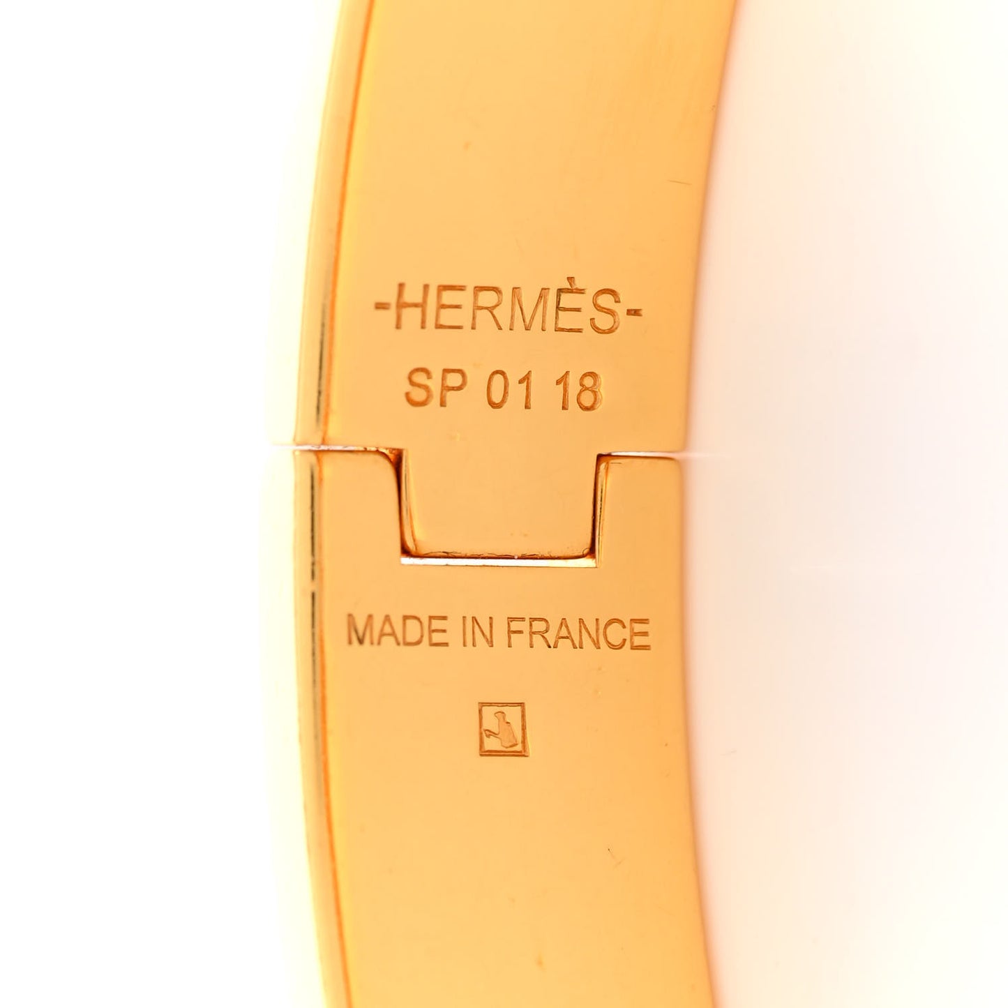 Enamel Narrow Clic Clac H Bracelet PM Marron Glace