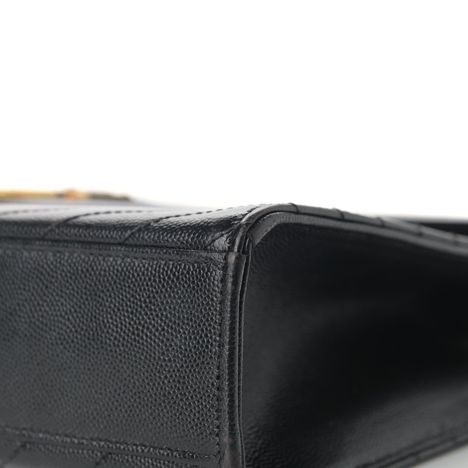 Saint Laurent Grain De Poudre Matelasse Chevron Large Monogram Satchel Black 13 of 17