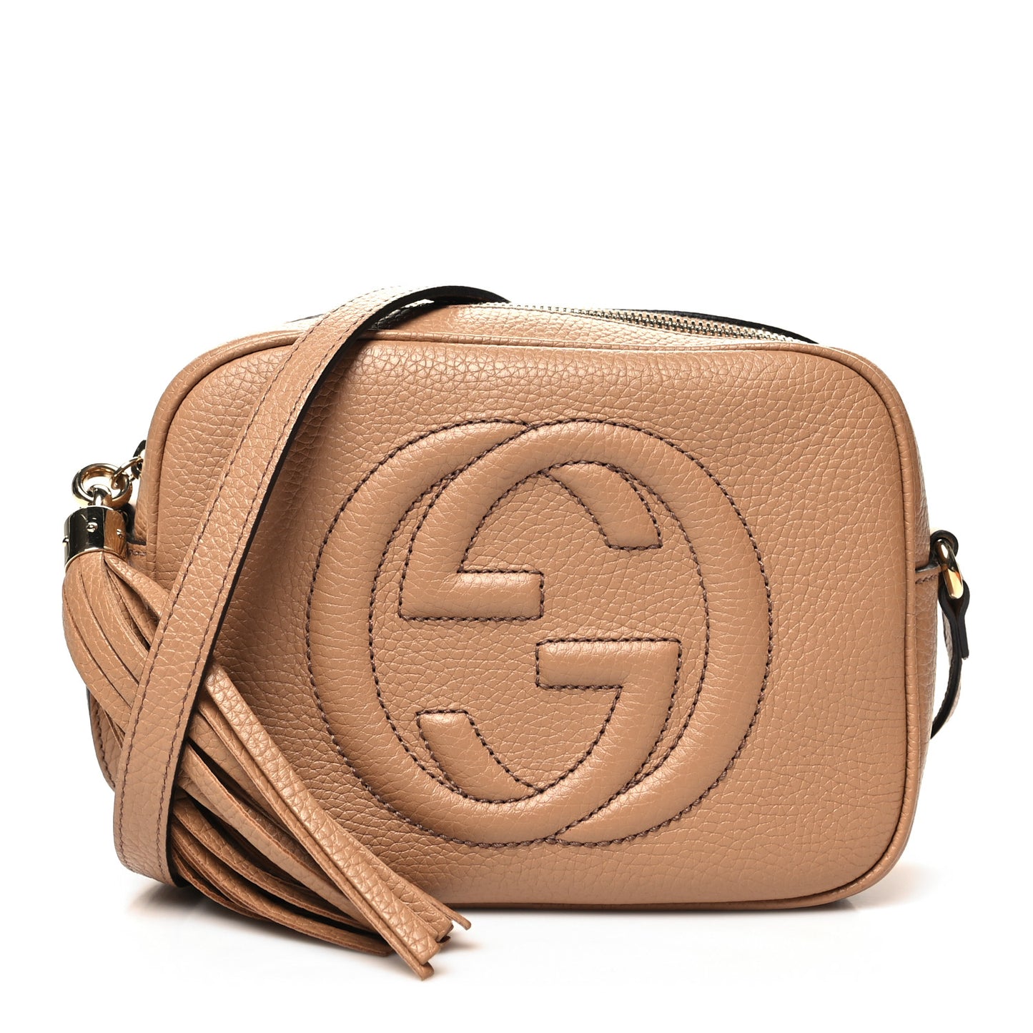 Pebbled Calfskin Small Soho Disco Bag Camelia