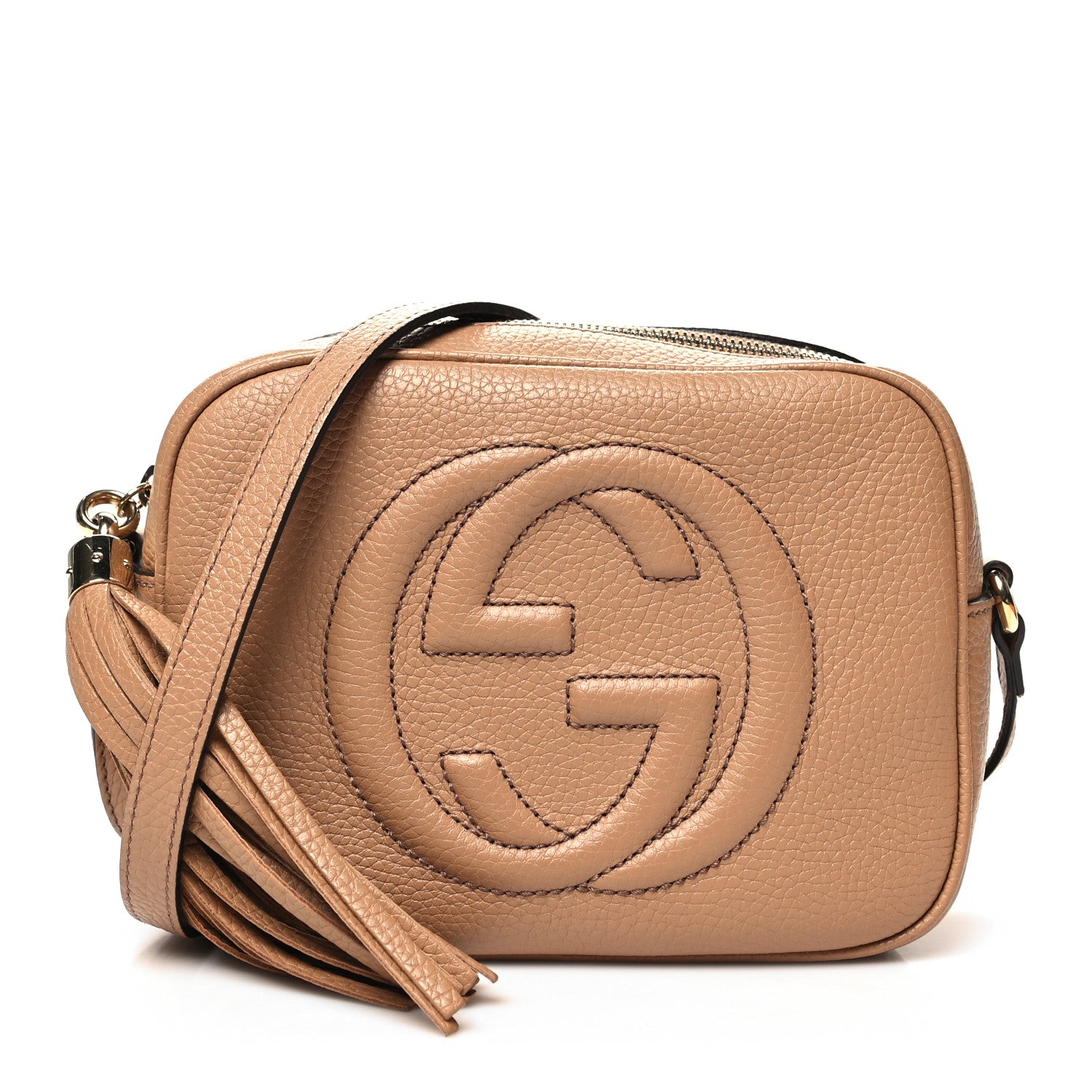Gucci Pebbled Calfskin Small Soho Disco Bag Camelia 1 of 11