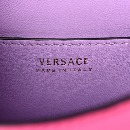 Versace Grained Calfskin Medusa Small Top Handle Handbag Cerise 5 of 13