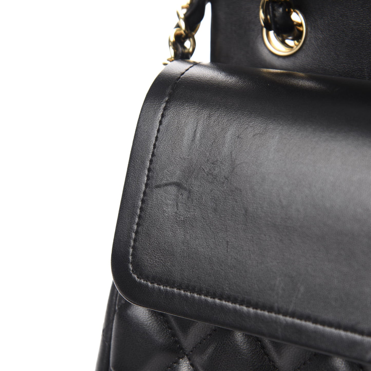 Lambskin Quilted Jumbo Double Flap Black