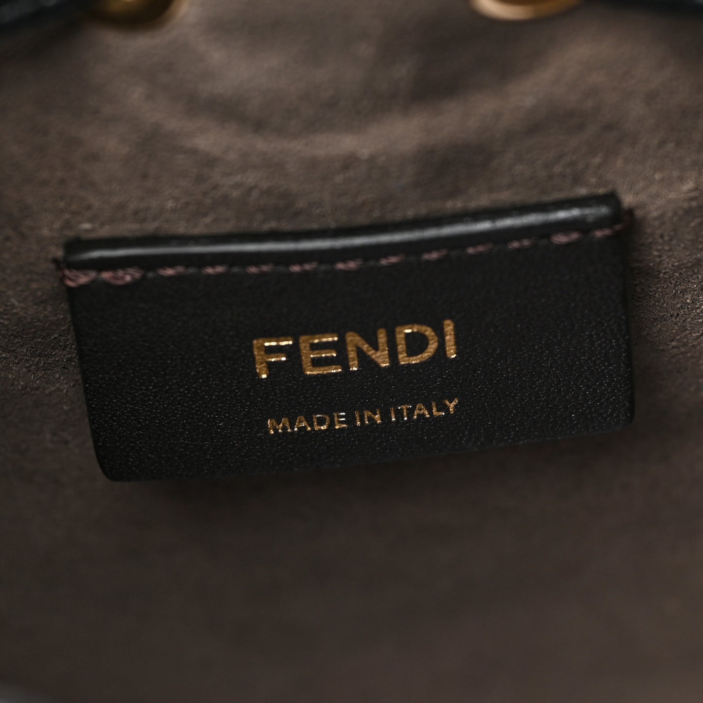 Vitello Liberty F is Fendi Bi-Color FF 1974 Embossed Mini Mon Tresor Bucket Bag Maya Black