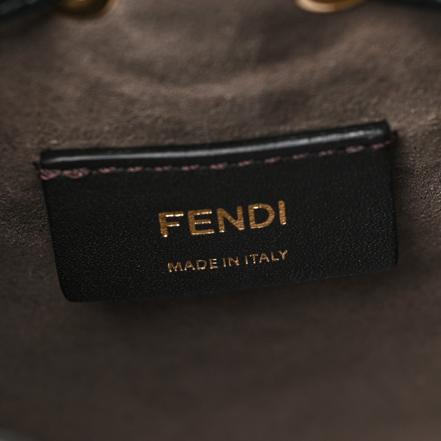 Fendi Vitello Liberty F is Fendi Bi-Color FF 1974 Embossed Mini Mon Tresor Bucket Bag Maya Black 6 of 10