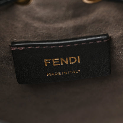 Fendi Vitello Liberty F is Fendi Bi-Color FF 1974 Embossed Mini Mon Tresor Bucket Bag Maya Black 6 of 10