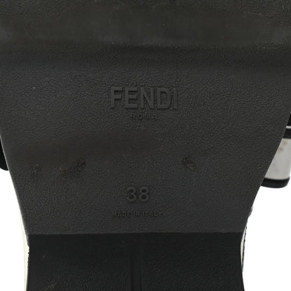 Fendi Stretch Yarn FF Stiff Band Rockoko Sneakers 38 Black White Tobacco 5 of 8