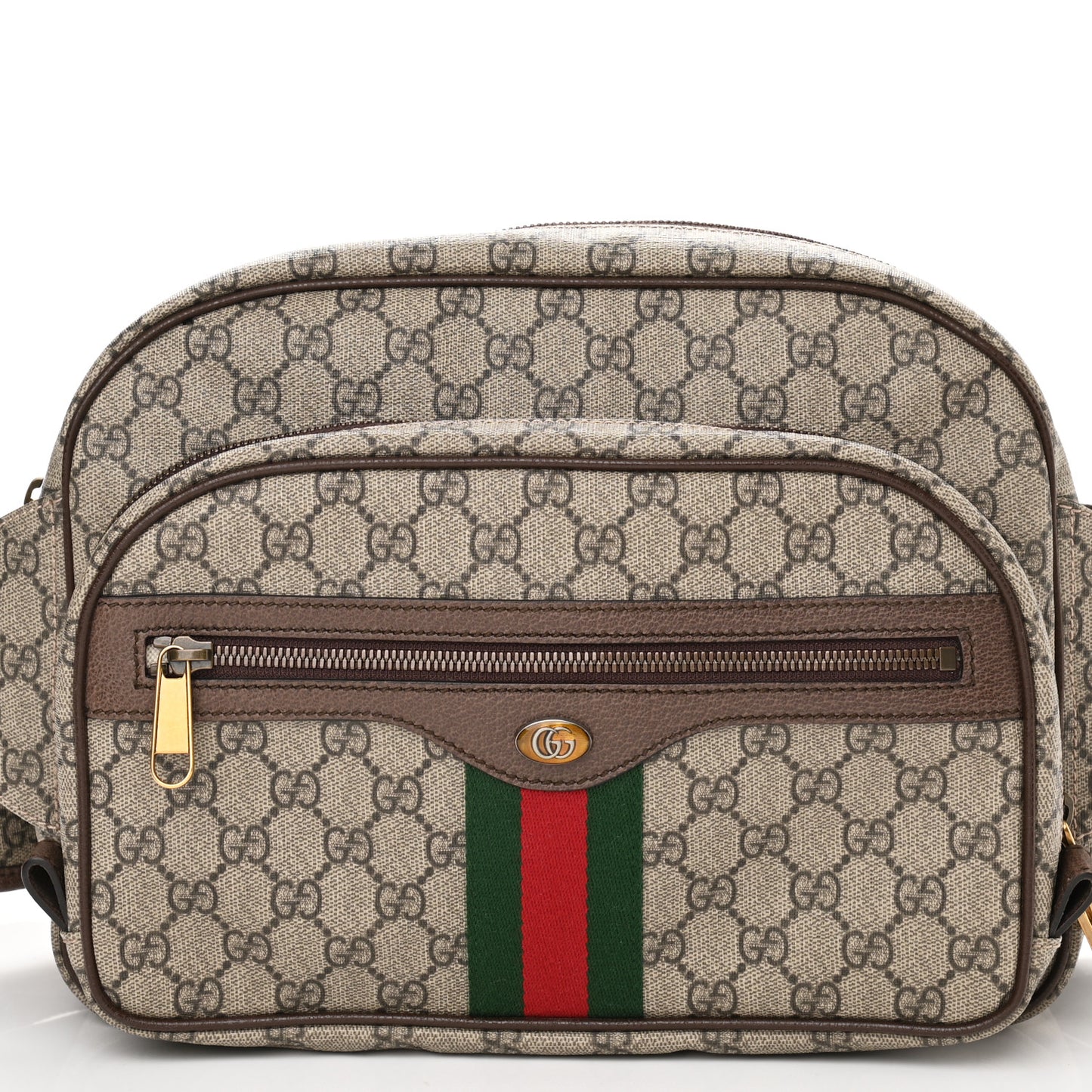 Soft GG Supreme Monogram Textured Dollar Calfskin Web Ophidia Pouch Pocket Belt Bag 95 38 Beige Ebony New Acero Black