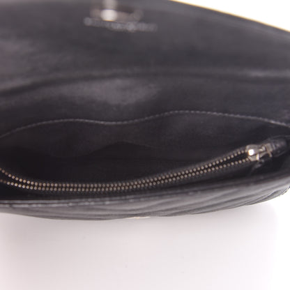 Saint Laurent Sheepskin Matelasse Chevron Monogram College Chain Wallet Black 5 of 16