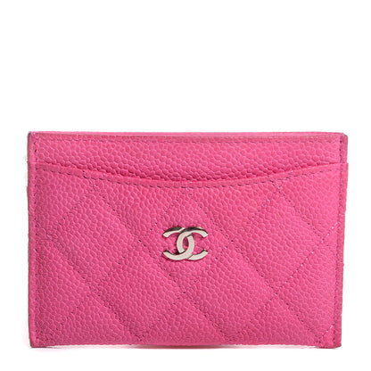 Chanel Iridescent Caviar Quilted Card Holder Pink 1 of 9