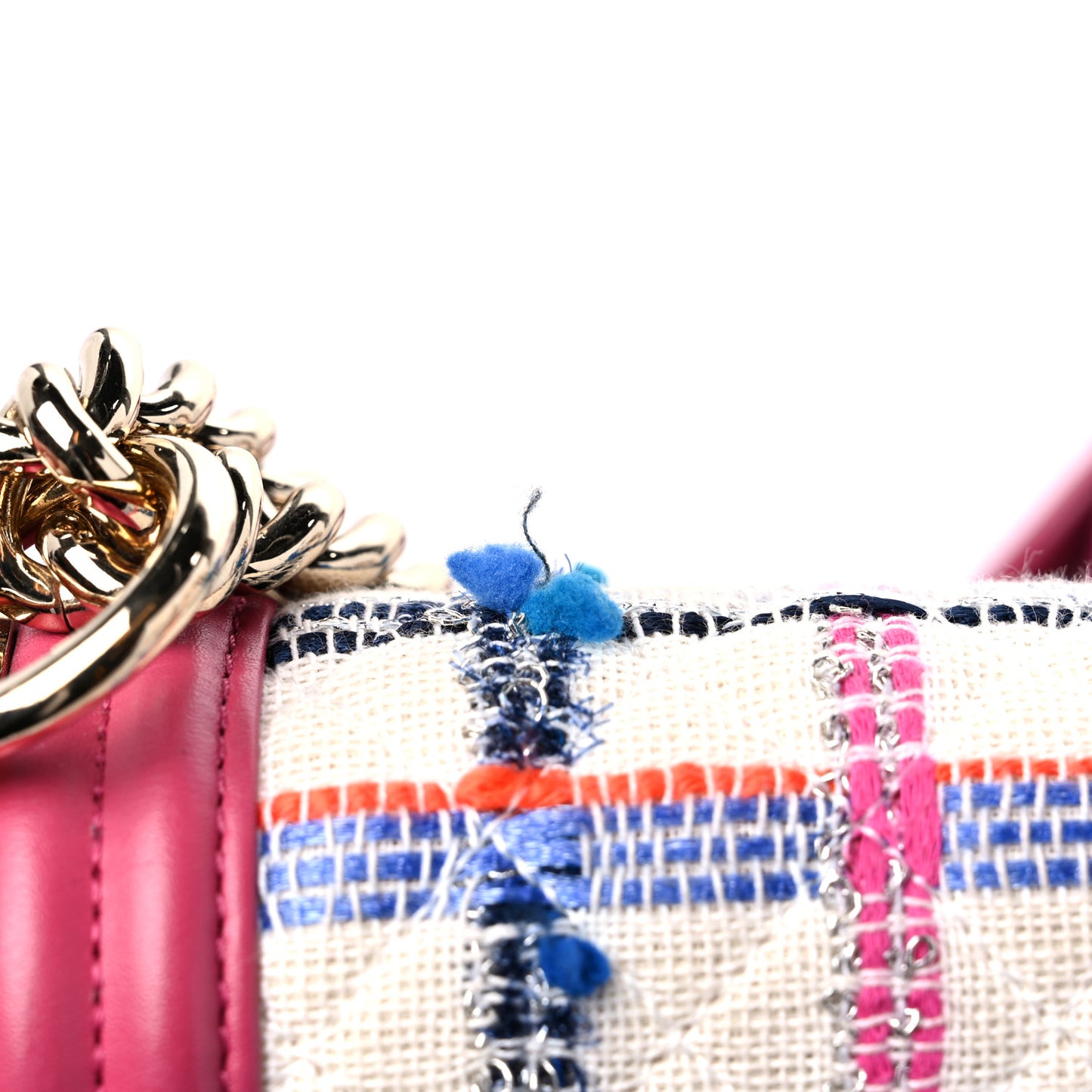 Lambskin Tweed Quilted Small Boy Flap Dark Pink