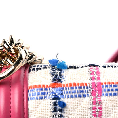 Chanel Lambskin Tweed Quilted Small Boy Flap Dark Pink 13 of 18