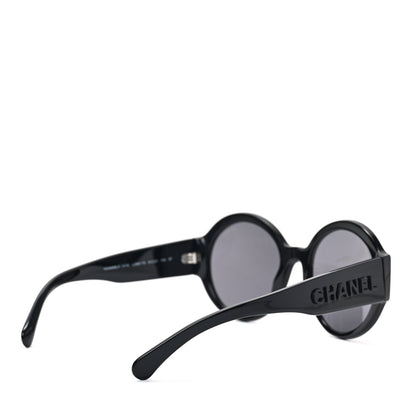Chanel Acetate Polarized Round Sunglasses 5410 Black 4 of 7