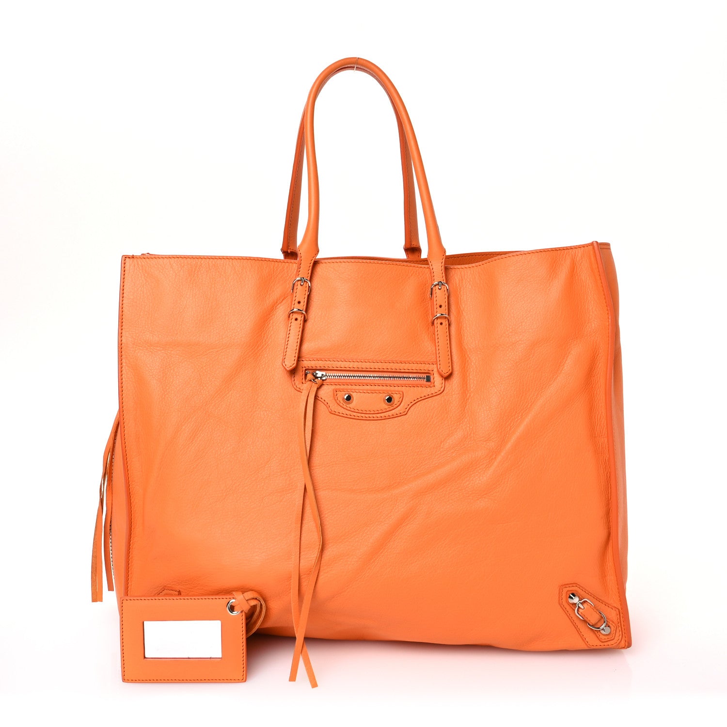 Balenciaga Veau Papier A4 Zip Around Tote Mandarine 3 of 13
