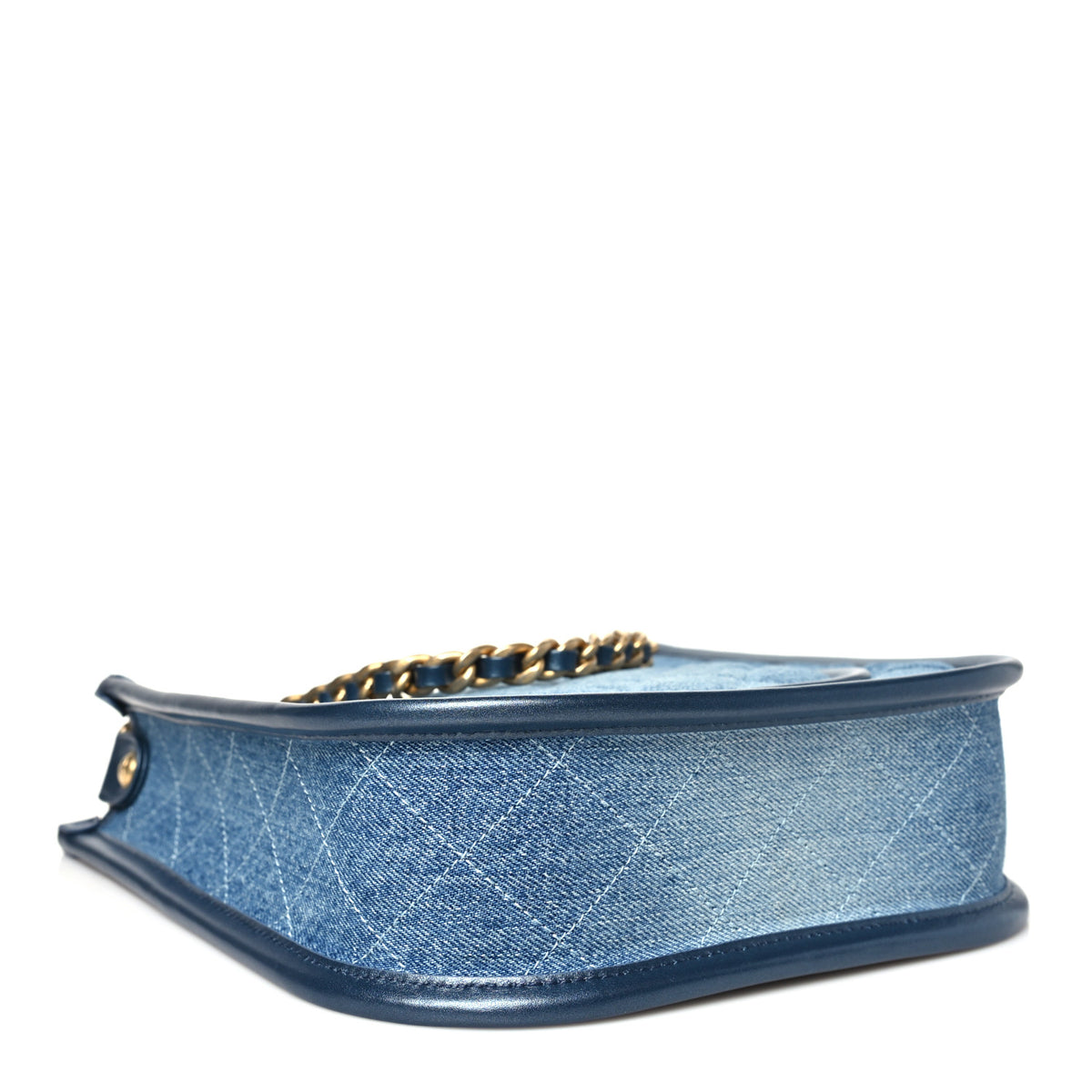 Washed Denim Quilted Small Hobo Blue