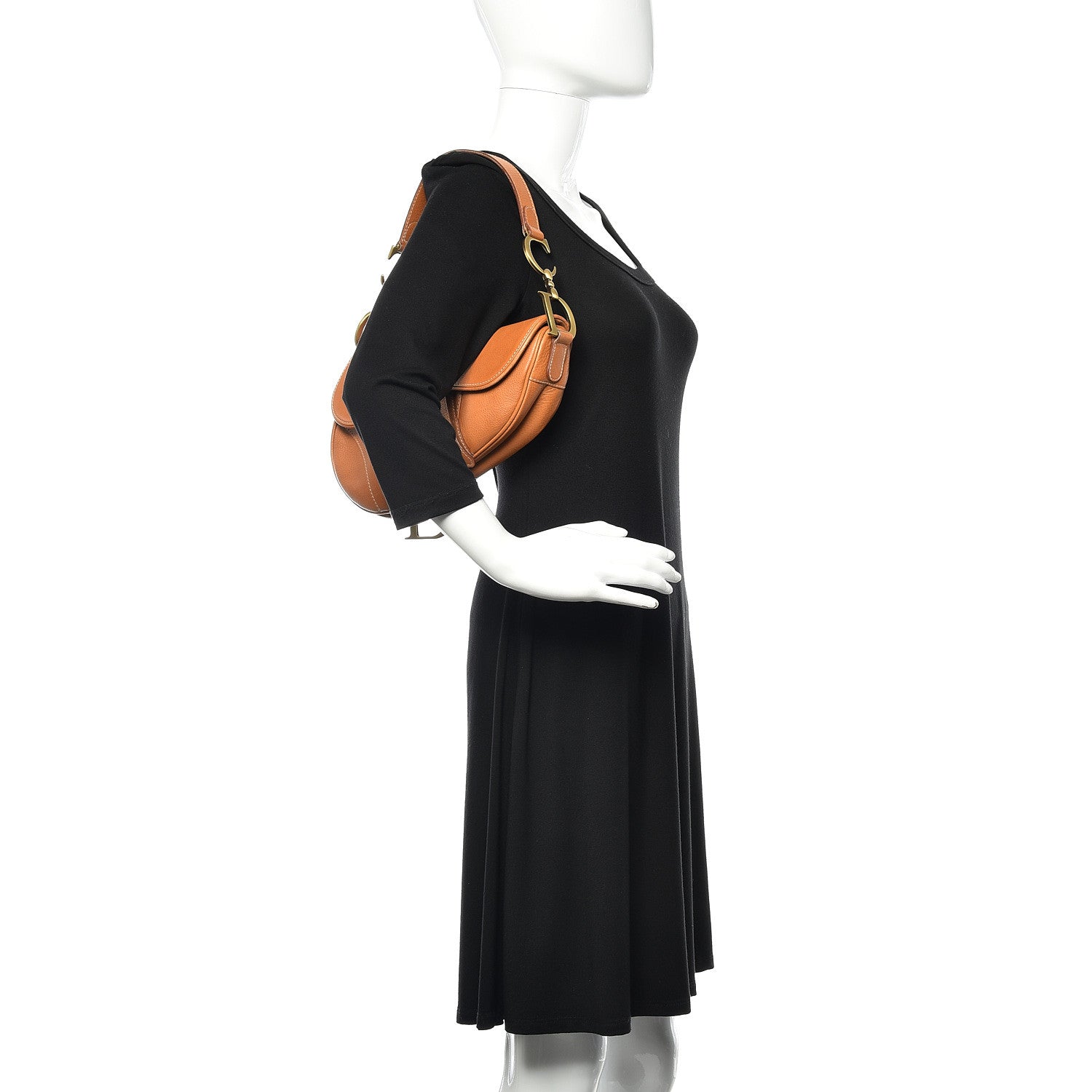 Christian Dior Calfskin Saddle Bag Tan 2 of 12